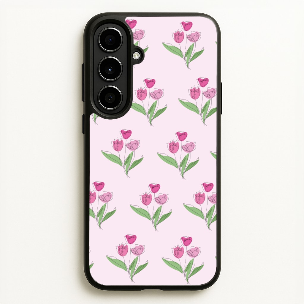 Pink Pattern - Floral - Floral Phone Case for Galaxy A56