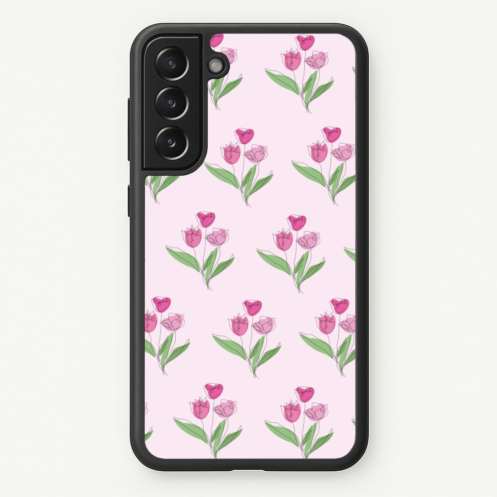 Pink Pattern - Floral - Floral Phone Case for Galaxy S22 Plus