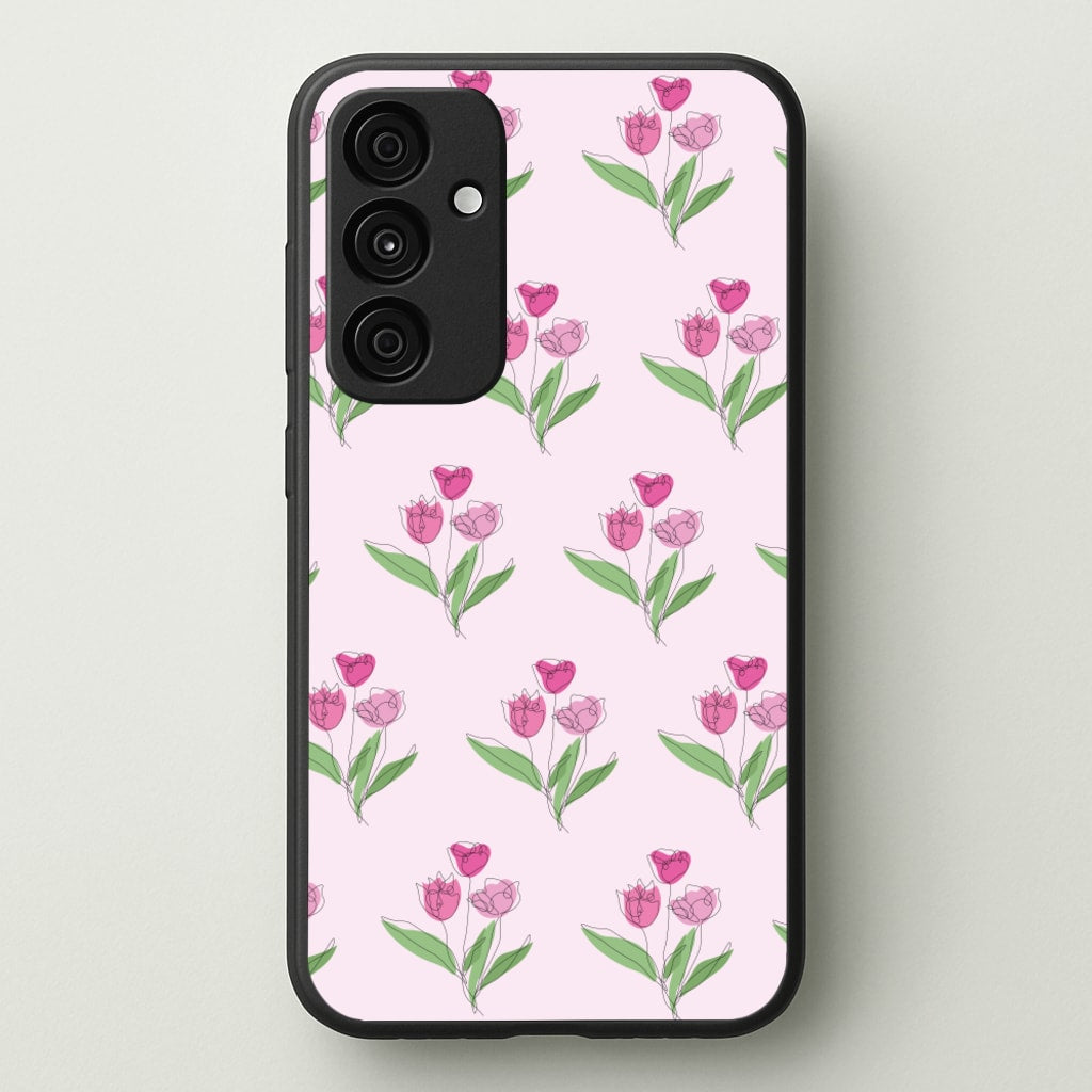 Pink Pattern - Floral - Floral Phone Case for Galaxy A35