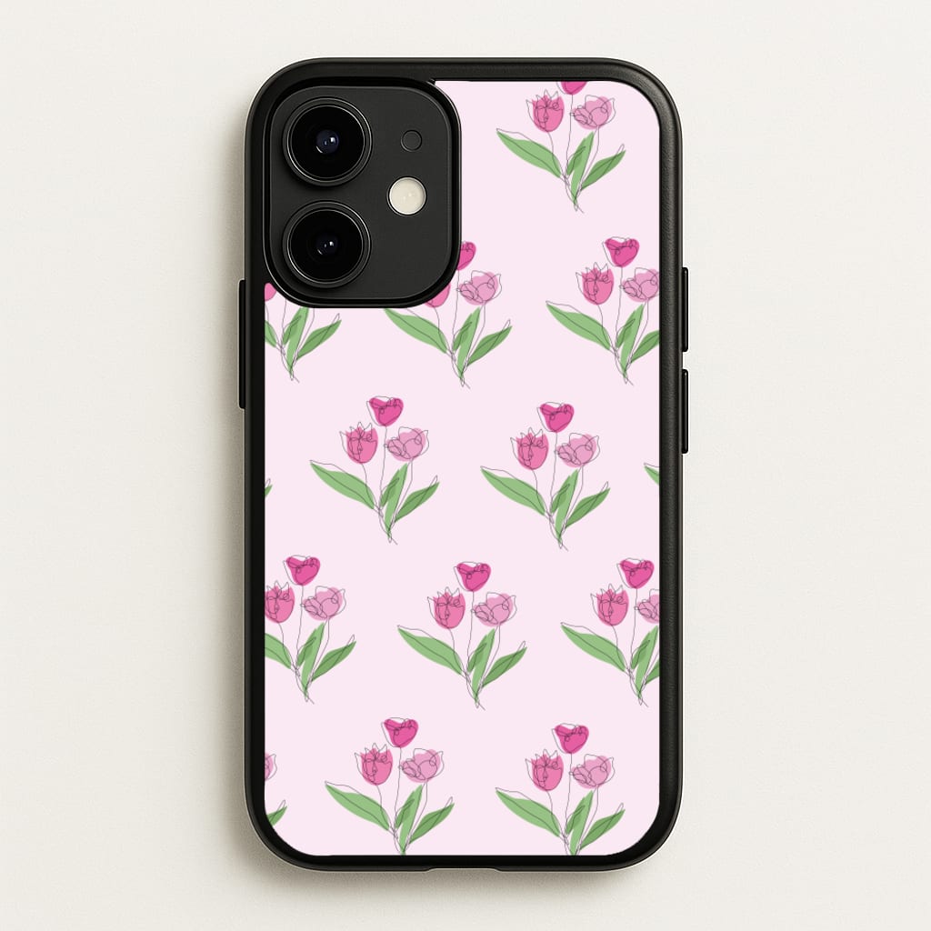 Pink Pattern - Floral - Floral Phone Case for iPhone 12 / 12 Pro