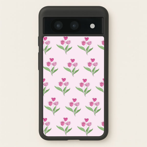 Pink Pattern - Floral - Floral Phone Case for Google Pixel 8a