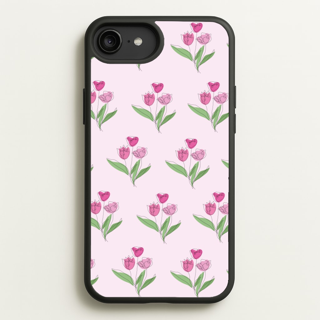 Pink Pattern - Floral - Floral Phone Case for iPhone 6 Plus / 7 Plus / 8 Plus