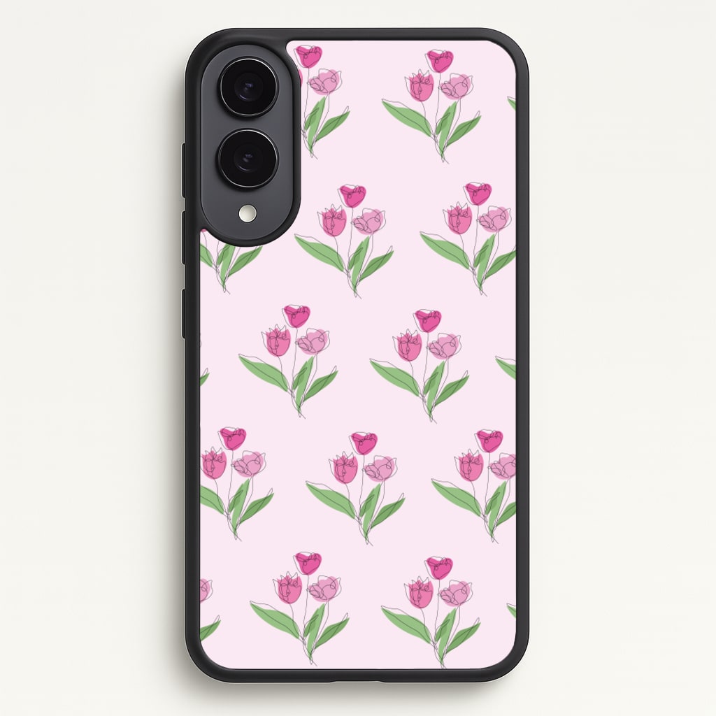Pink Pattern - Floral - Floral Phone Case for Galaxy S25 Edge