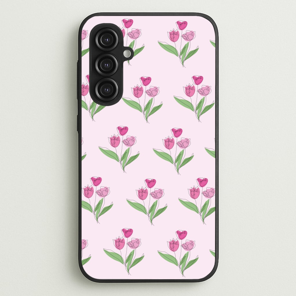 Pink Pattern - Floral - Floral Phone Case for Galaxy S23FE
