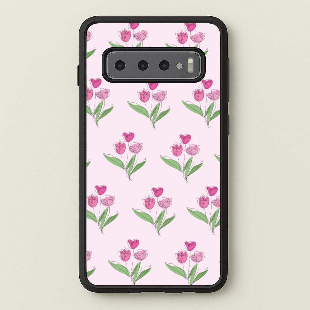 Pink Pattern - Floral - Floral Phone Case for Galaxy S10