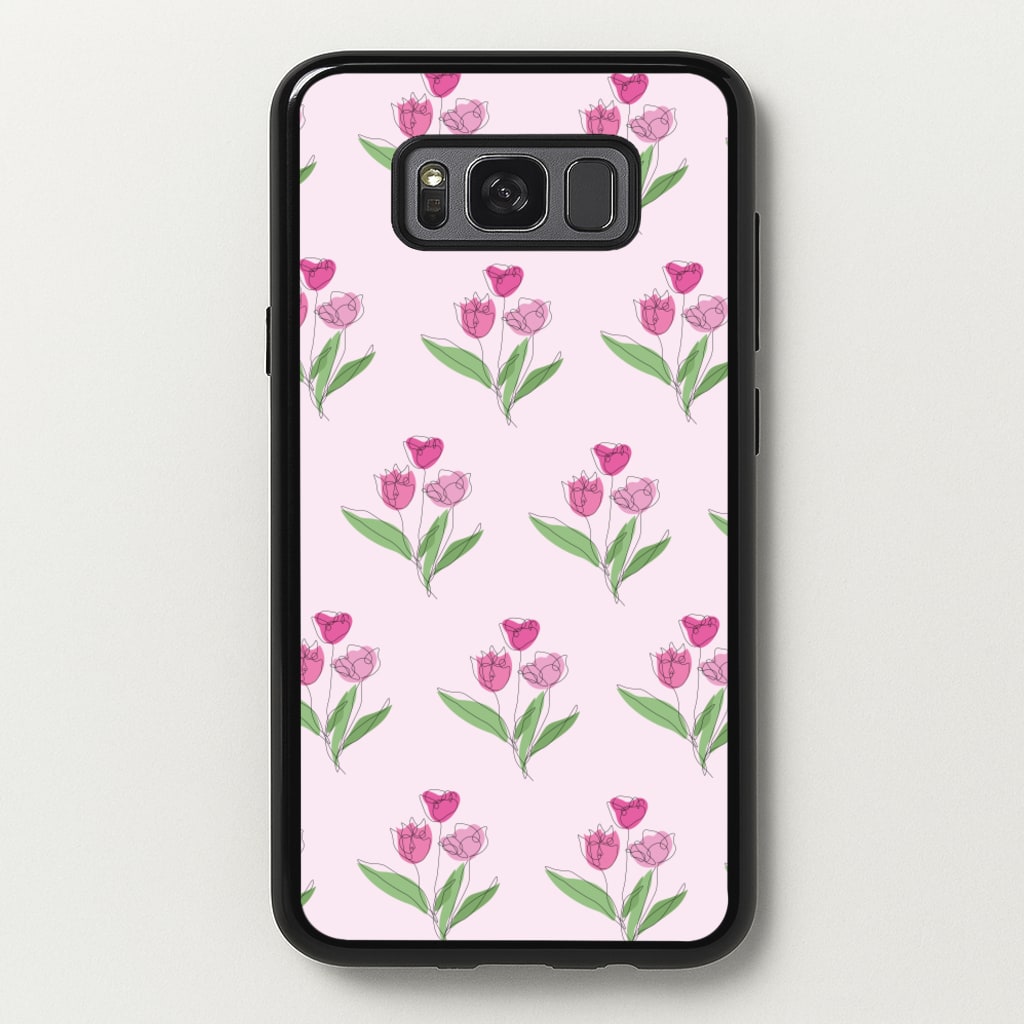Pink Pattern - Floral - Floral Phone Case for Galaxy S8