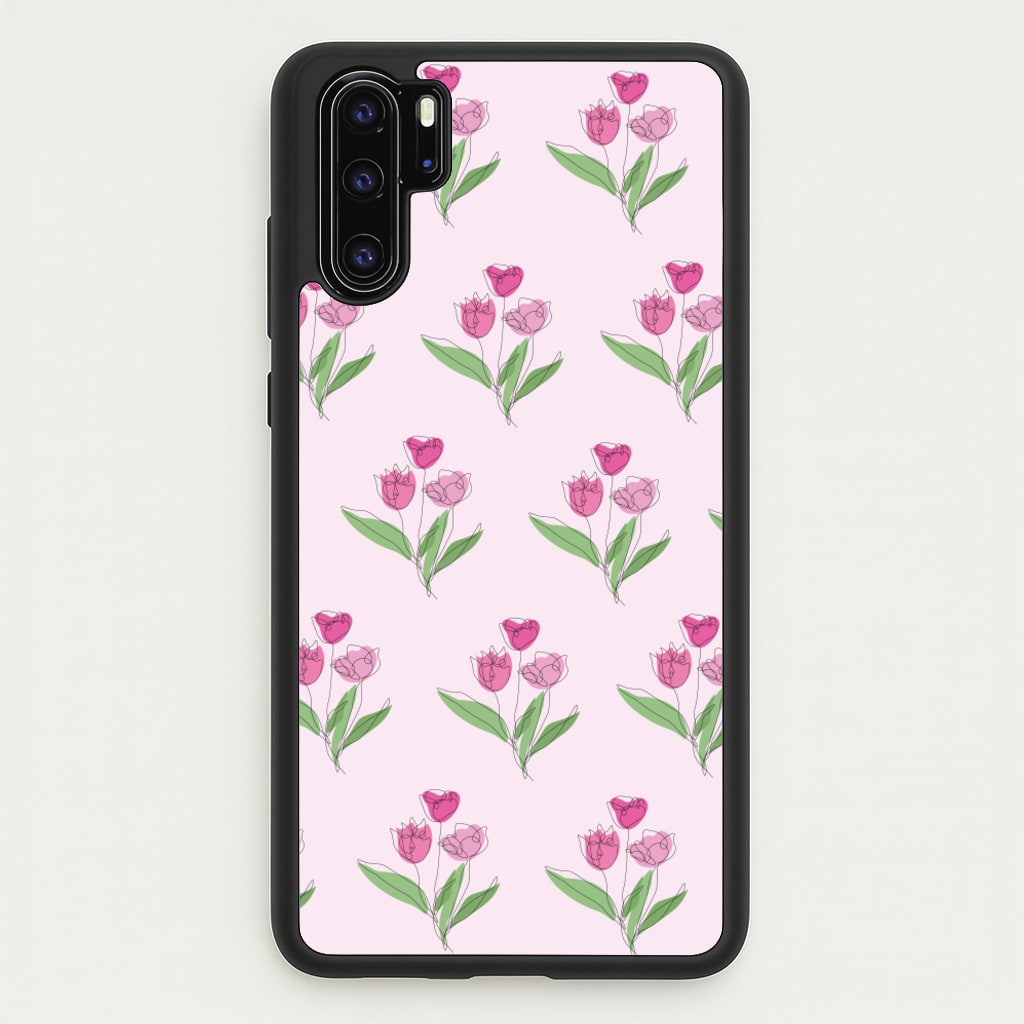 Pink Pattern - Floral - Floral Phone Case for Huawei P30 Pro