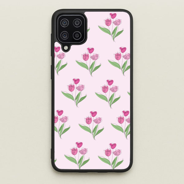 Pink Pattern - Floral - Floral Phone Case for Galaxy A12