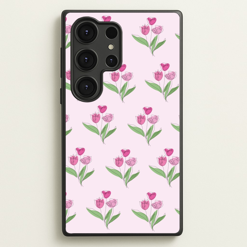 Pink Pattern - Floral - Floral Phone Case for Galaxy S25 Ultra