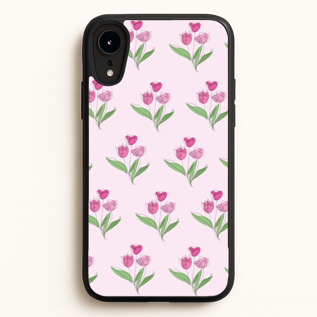 Pink Pattern - Floral - Floral Phone Case for iPhone XR