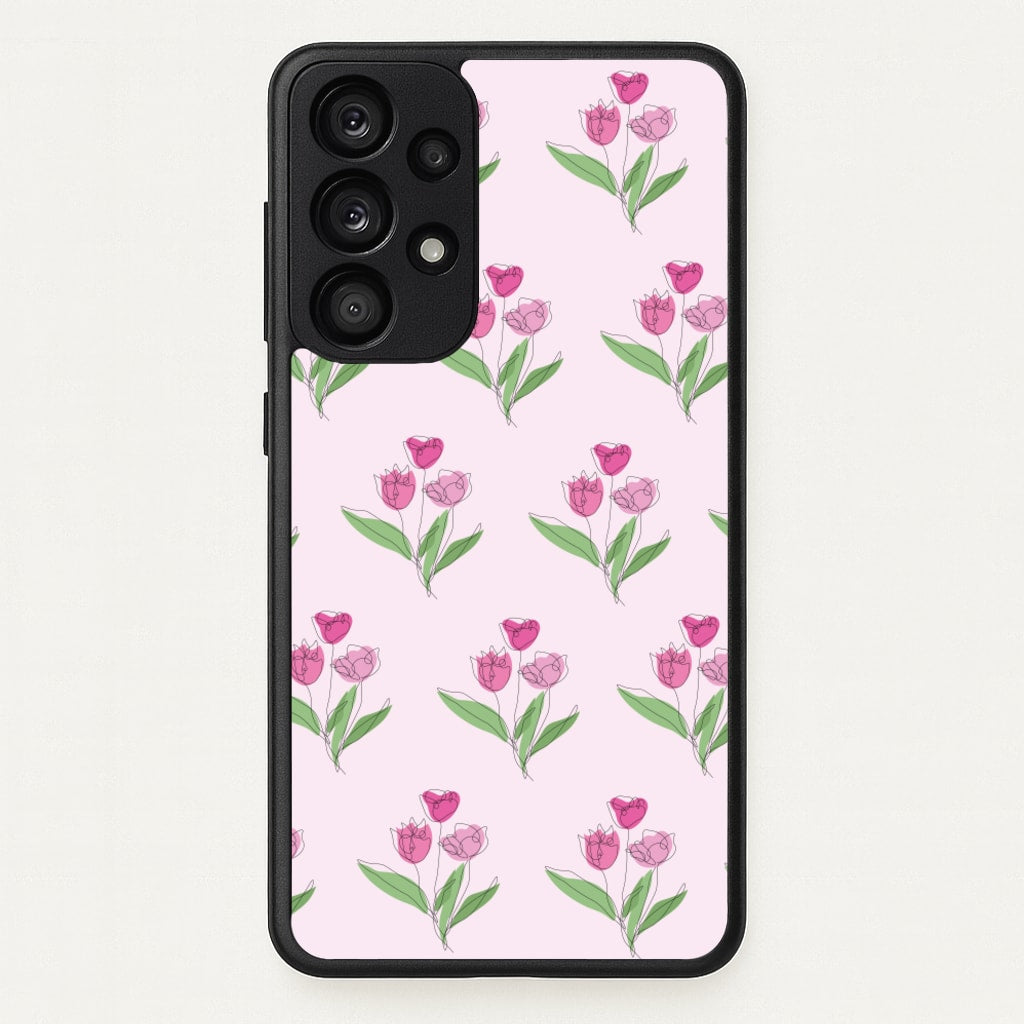 Pink Pattern - Floral - Floral Phone Case for Galaxy A53