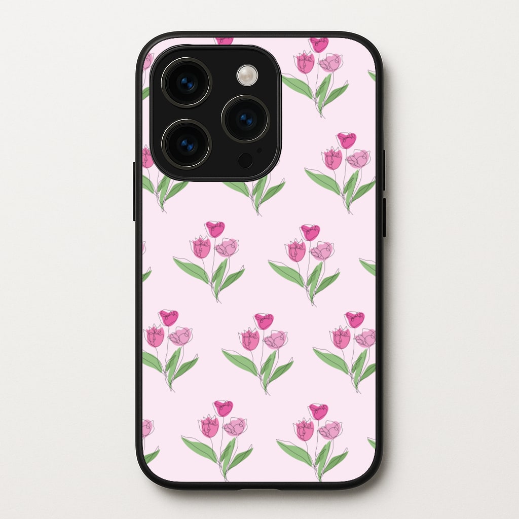 Pink Pattern - Floral - Floral Phone Case for iPhone 14 Pro