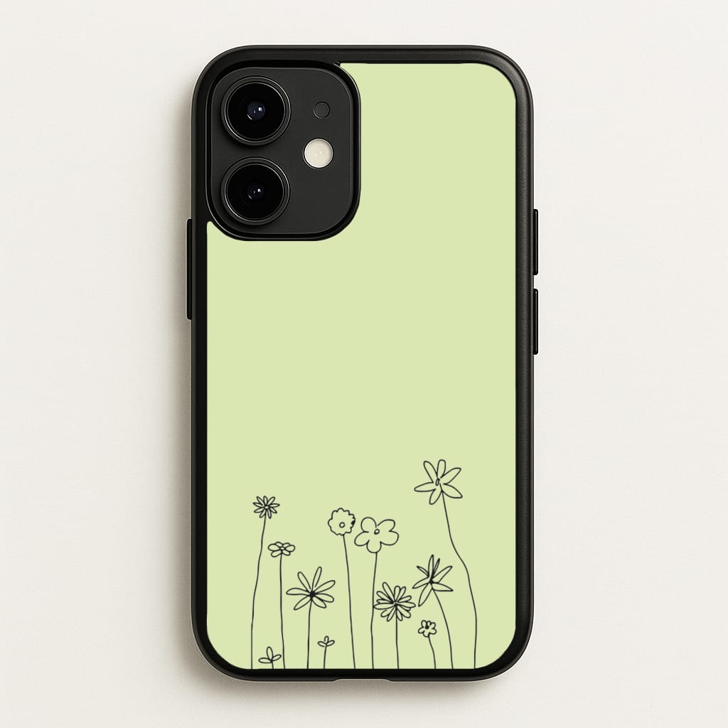 Floral Outline - Floral - Floral Phone Case for iPhone 12 Mini
