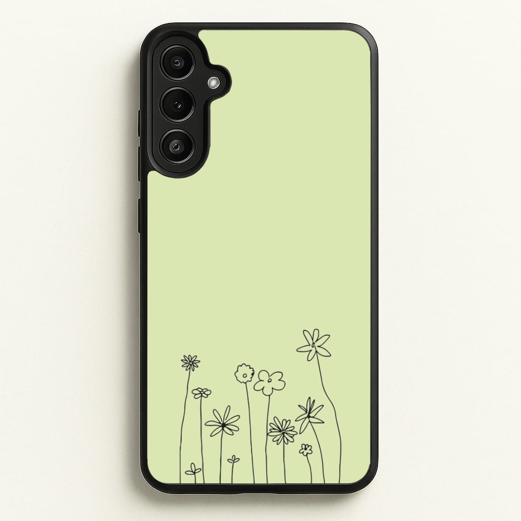 Floral Outline - Floral - Floral Phone Case for Galaxy A34
