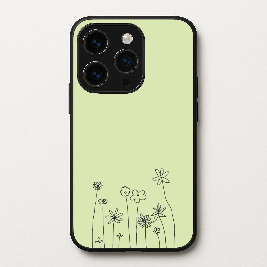 Floral Outline - Floral - Floral Phone Case for iPhone 15 Pro Max
