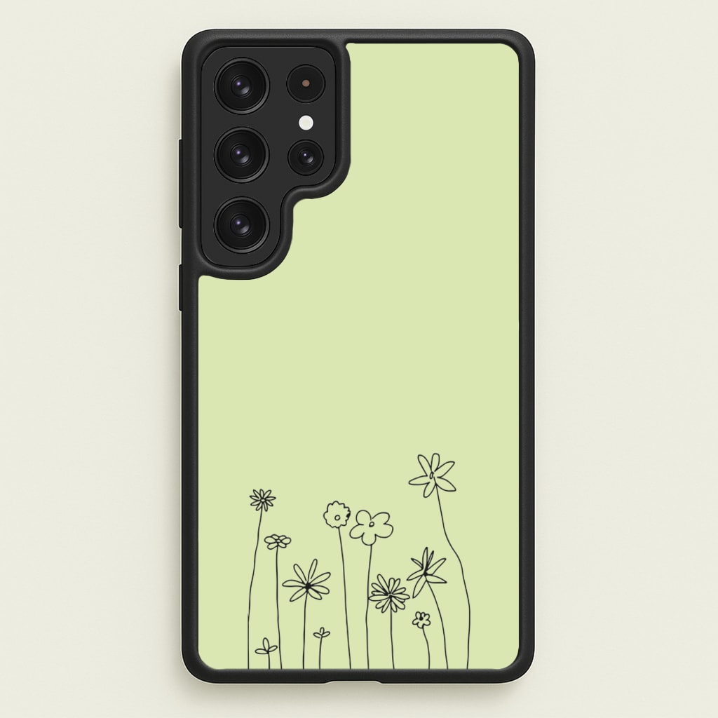 Floral Outline - Floral - Floral Phone Case for Galaxy S22 Ultra