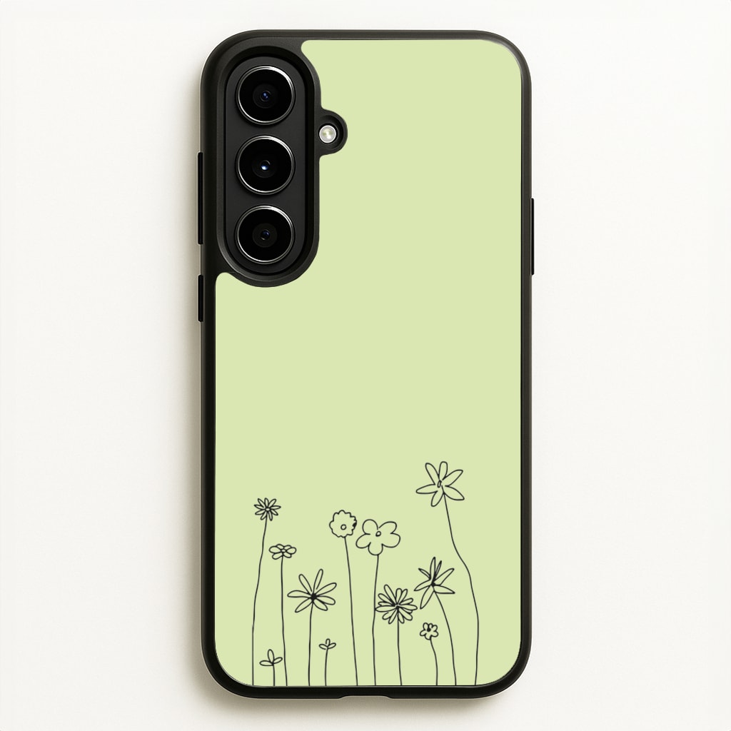 Floral Outline - Floral - Floral Phone Case for Galaxy A56