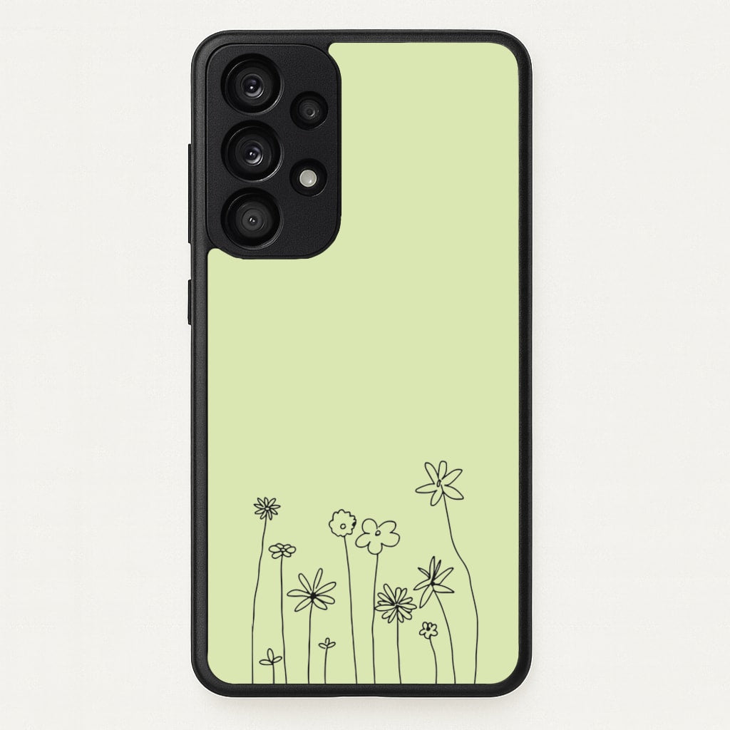 Floral Outline - Floral - Floral Phone Case for Galaxy A33