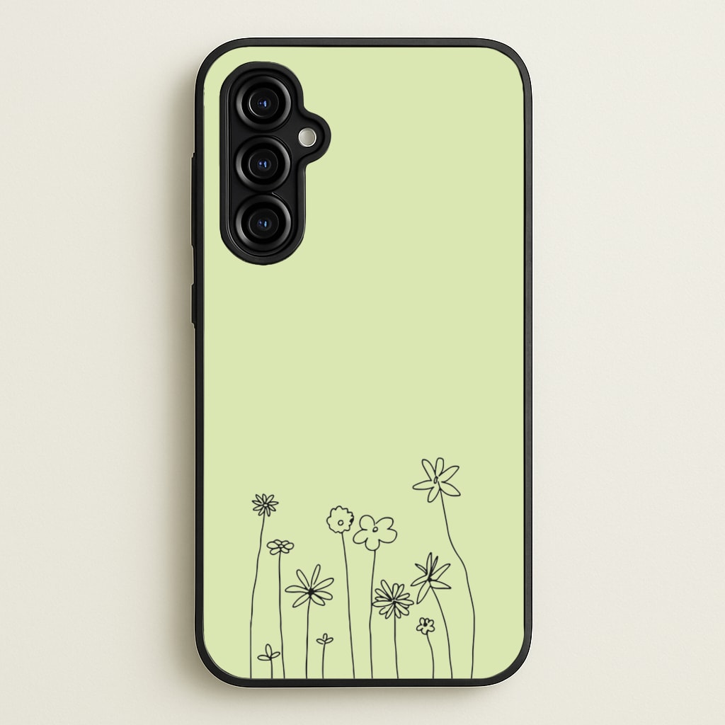 Floral Outline - Floral - Floral Phone Case for Galaxy A54