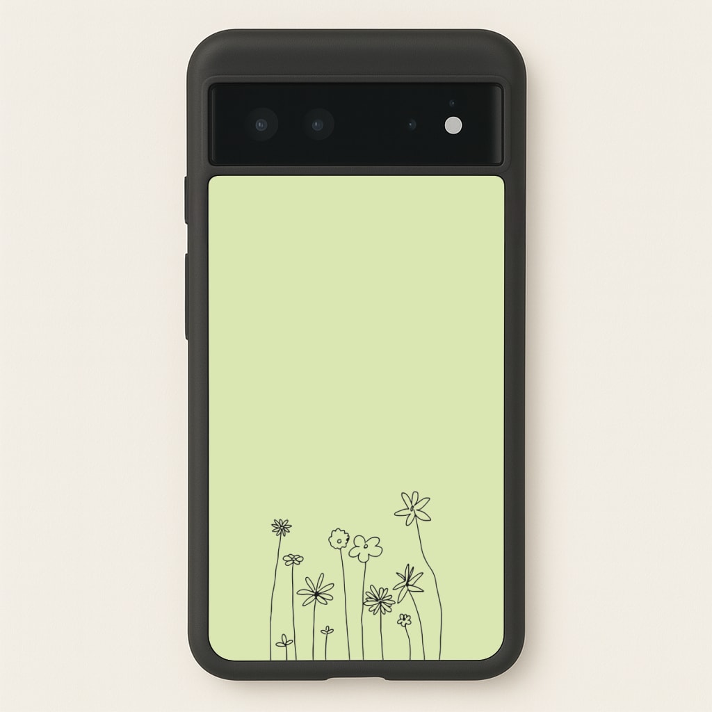 Floral Outline - Floral - Floral Phone Case for Google Pixel 6