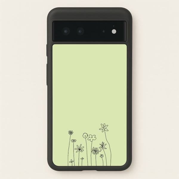 Floral Outline - Floral - Floral Phone Case for Google Pixel 6