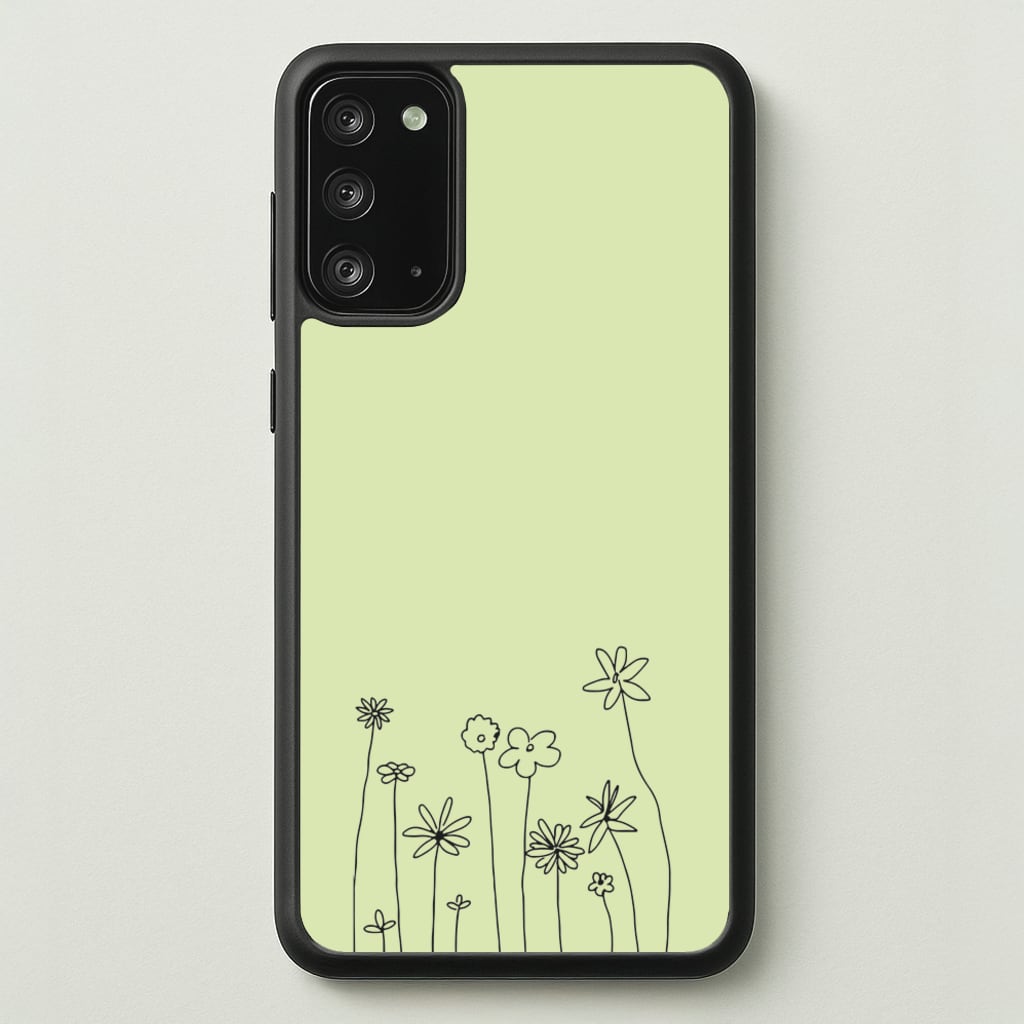 Floral Outline - Floral - Floral Phone Case for Galaxy Note 20
