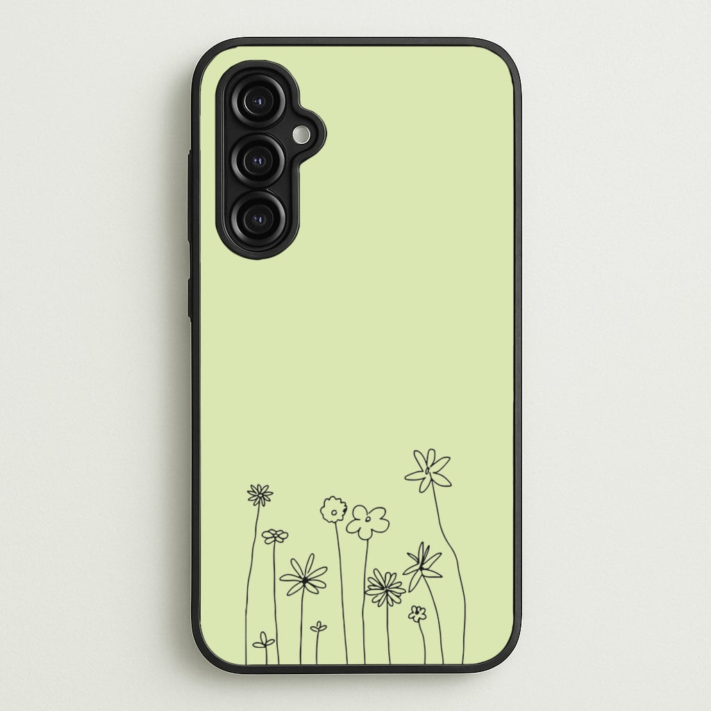 Floral Outline - Floral - Floral Phone Case for Galaxy A14