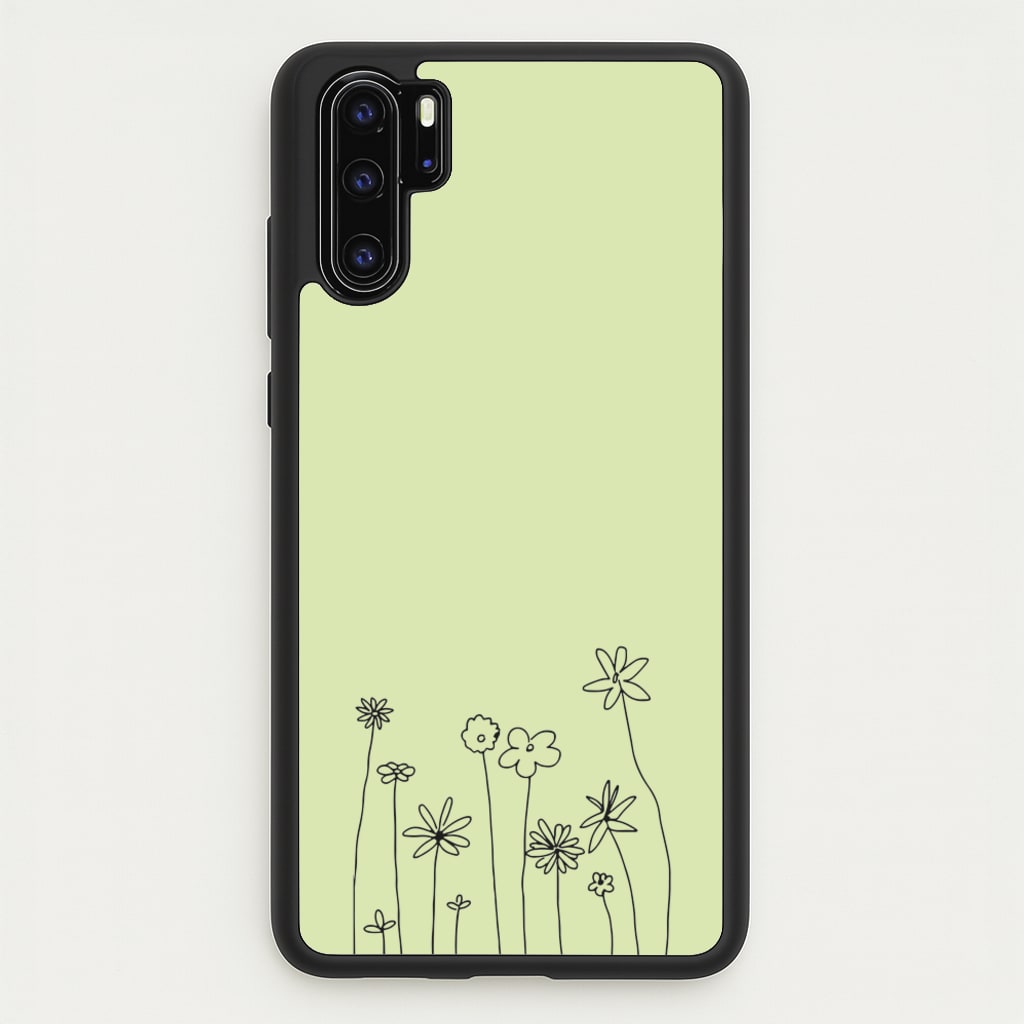Floral Outline - Floral - Floral Phone Case for Huawei P30 Pro