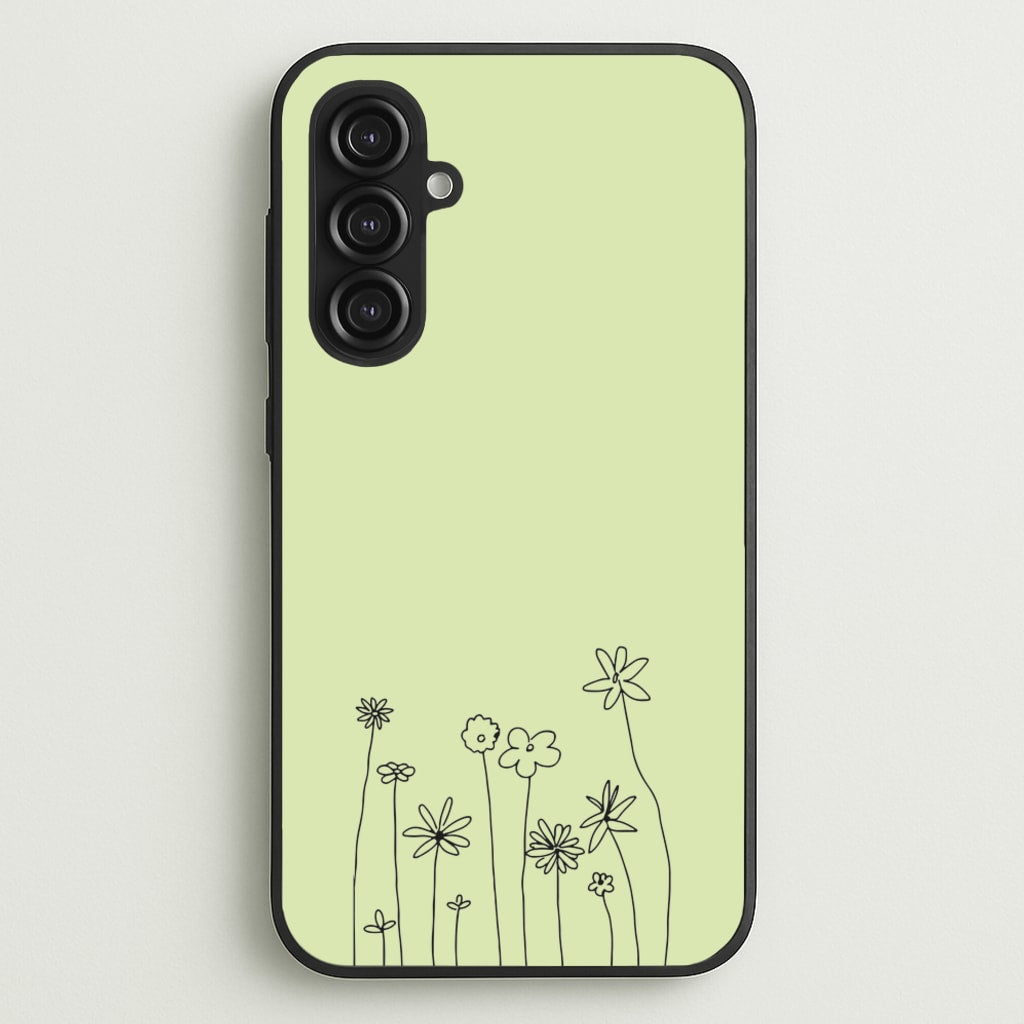 Floral Outline - Floral - Floral Phone Case for Galaxy S23FE