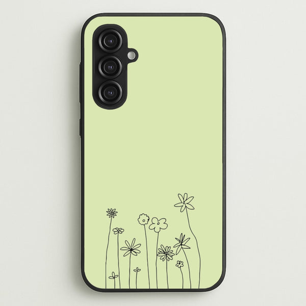 Floral Outline - Floral - Floral Phone Case for Galaxy S23FE