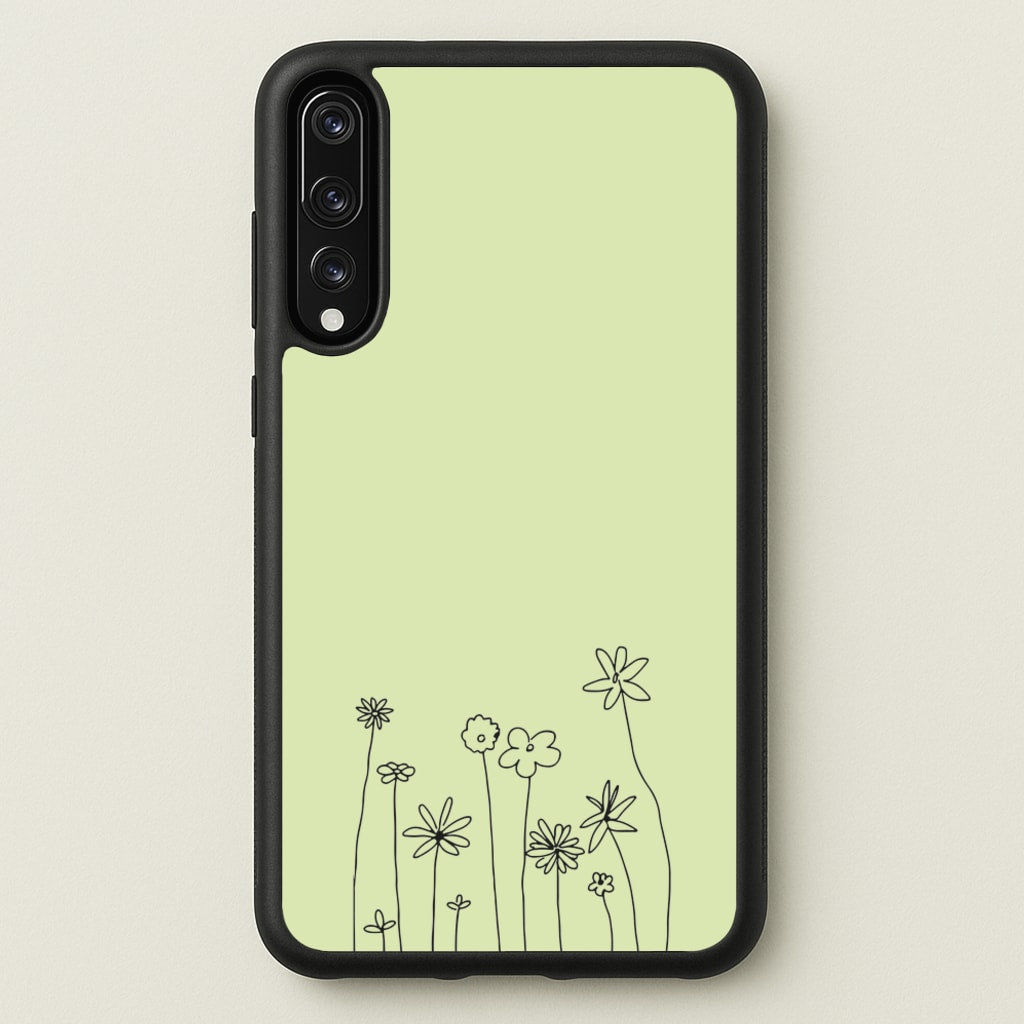Floral Outline - Floral - Floral Phone Case for Huawei P20 Pro