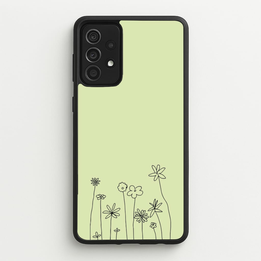 Floral Outline - Floral - Floral Phone Case for Galaxy A52 / A52s