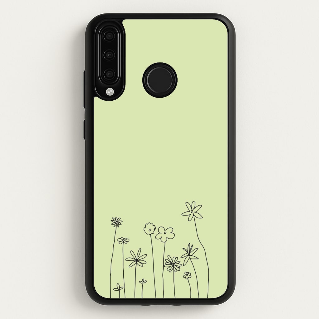 Floral Outline - Floral - Floral Phone Case for Huawei P30 Lite