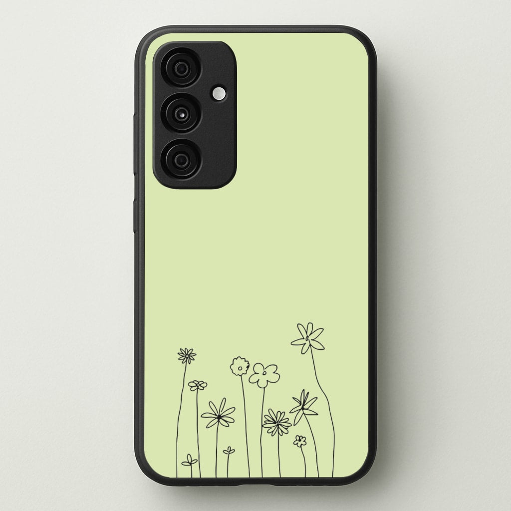 Floral Outline - Floral - Floral Phone Case for Galaxy A35