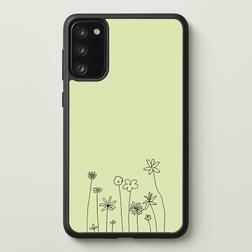 Floral Outline - Floral - Floral Phone Case for Galaxy S20