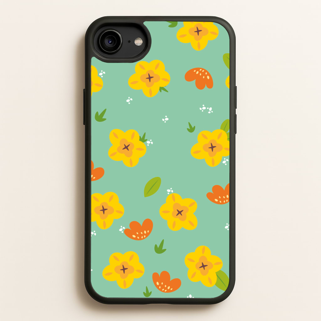 Yellow And Orange Pattern - Floral - Floral Phone Case for iPhone 6 / 7 / 8 / SE