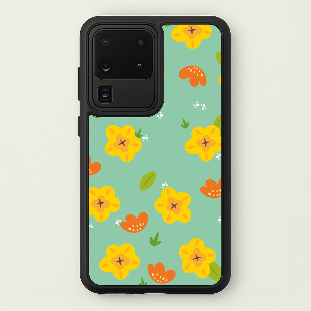 Yellow And Orange Pattern - Floral - Floral Phone Case for Galaxy S20 Ultra