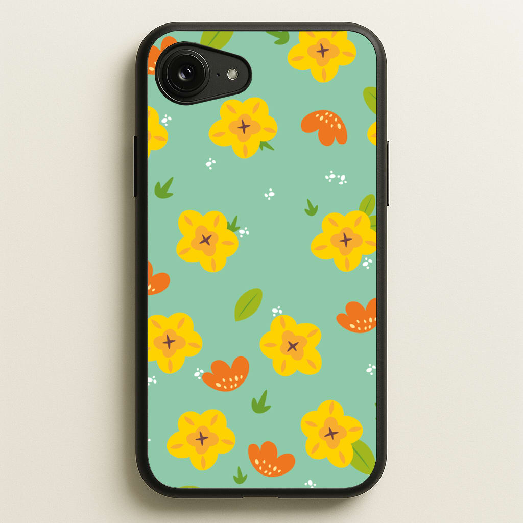 Yellow And Orange Pattern - Floral - Floral Phone Case for iPhone 16e