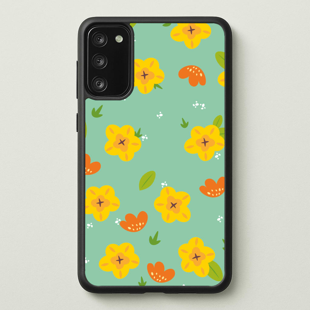 Yellow And Orange Pattern - Floral - Floral Phone Case for Galaxy S20