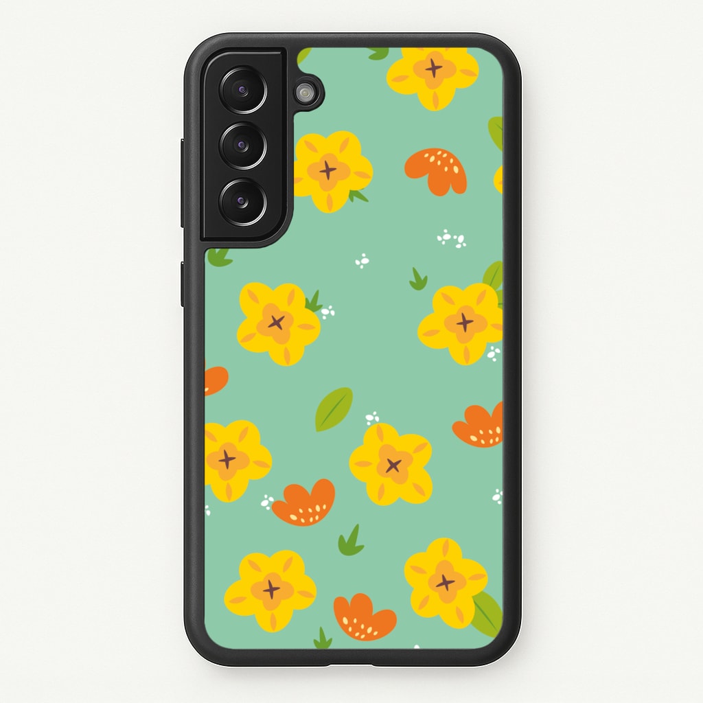 Yellow And Orange Pattern - Floral - Floral Phone Case for Galaxy S21 Plus