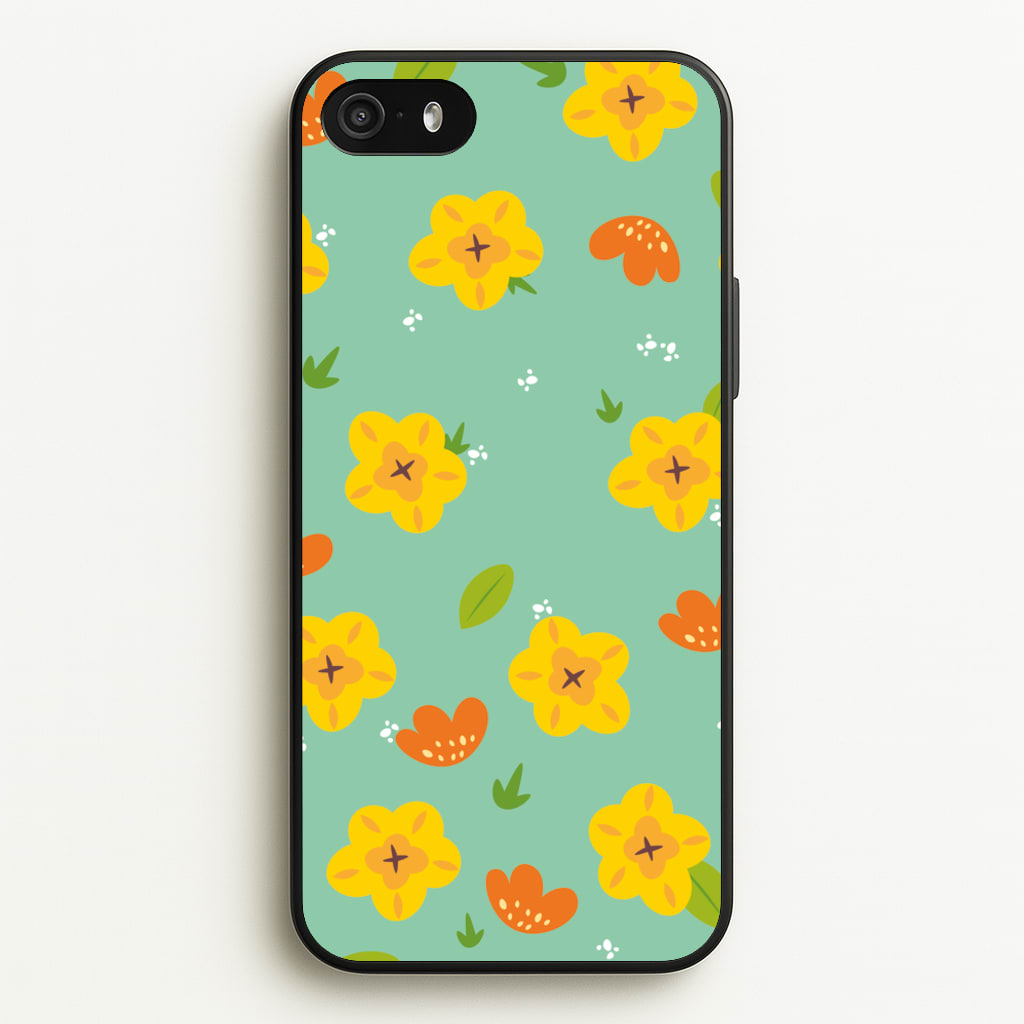 Yellow And Orange Pattern - Floral - Floral Phone Case for iPhone 5 / 5s / SE 2016