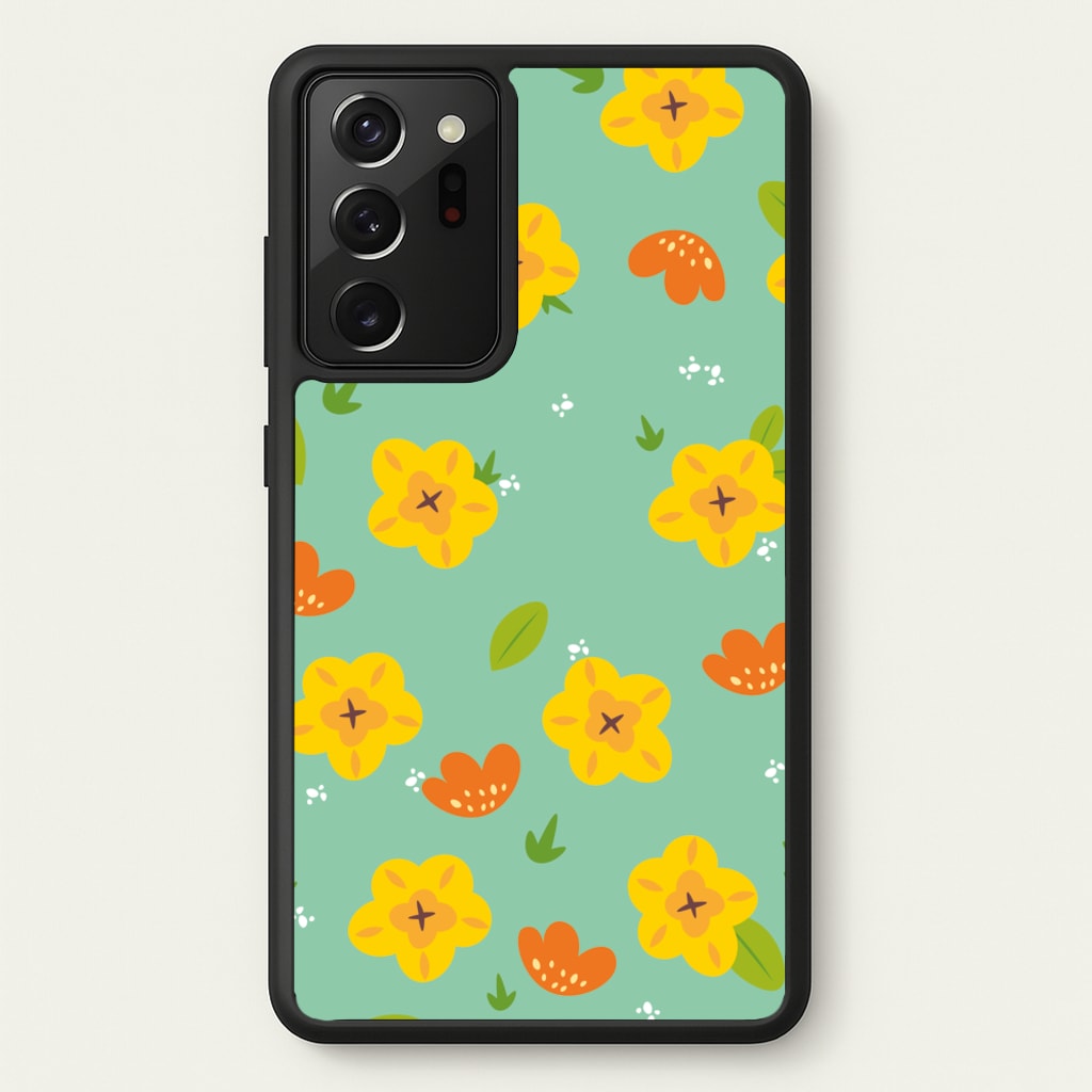 Yellow And Orange Pattern - Floral - Floral Phone Case for Galaxy Note 20 Ultra