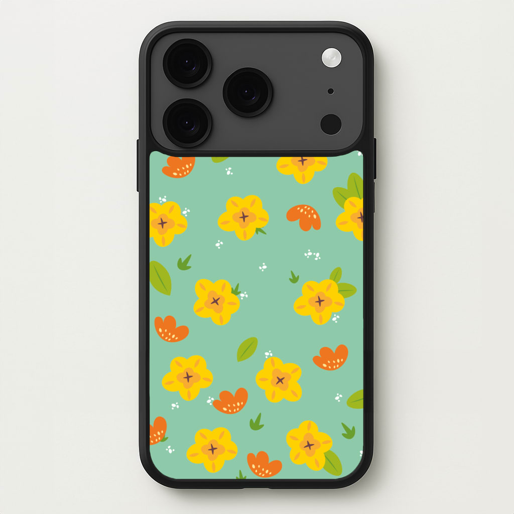 Yellow And Orange Pattern - Floral Phone Case for iPhone 17 Pro Max