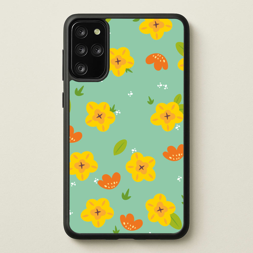 Yellow And Orange Pattern - Floral - Floral Phone Case for Galaxy S20 Plus