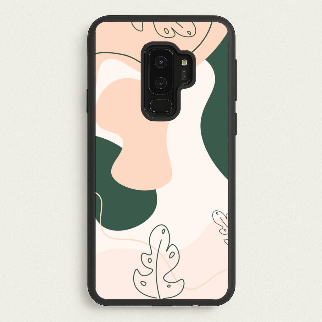 Abstract Leafs - Floral - Floral Phone Case for Galaxy S9 Plus