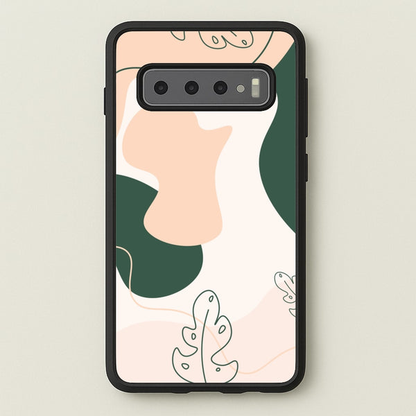Abstract Leafs - Floral - Floral Phone Case for Galaxy S10 Plus