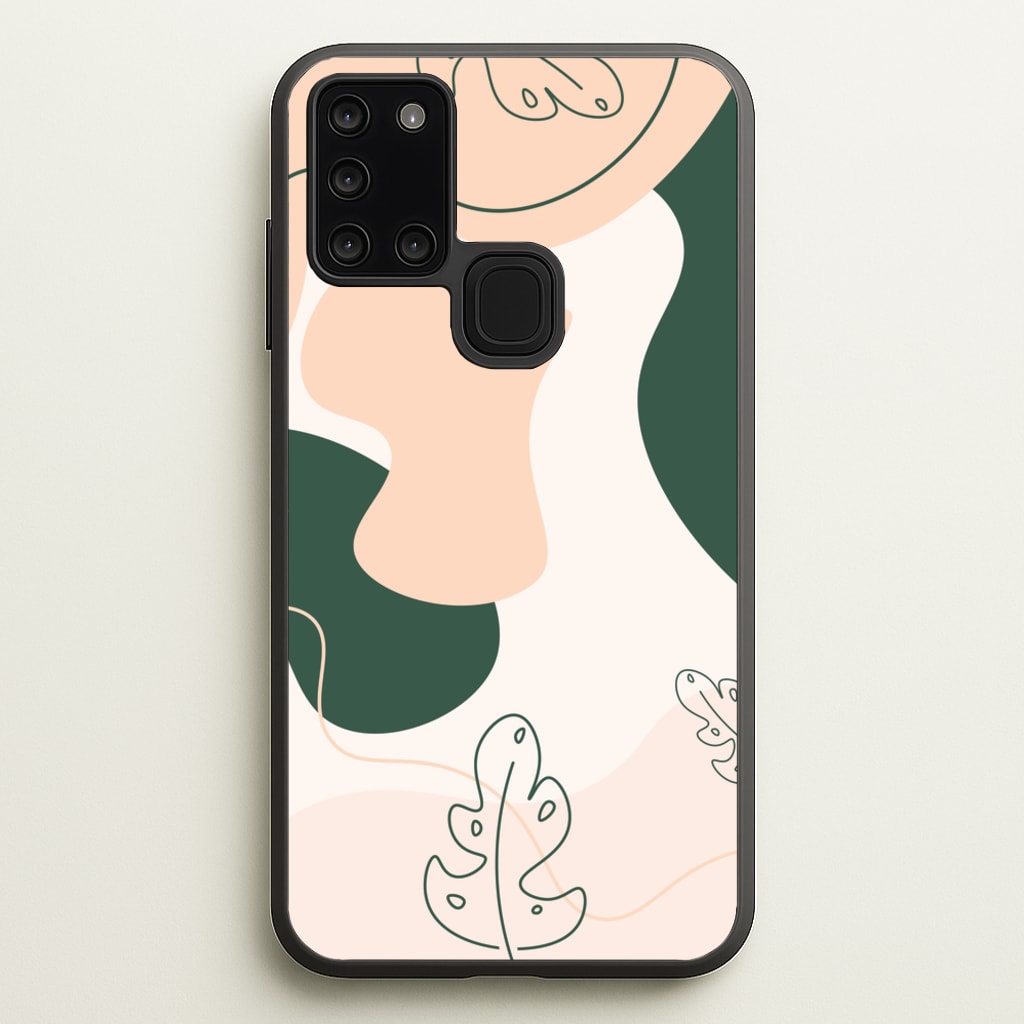 Abstract Leafs - Floral - Floral Phone Case for Galaxy A21s