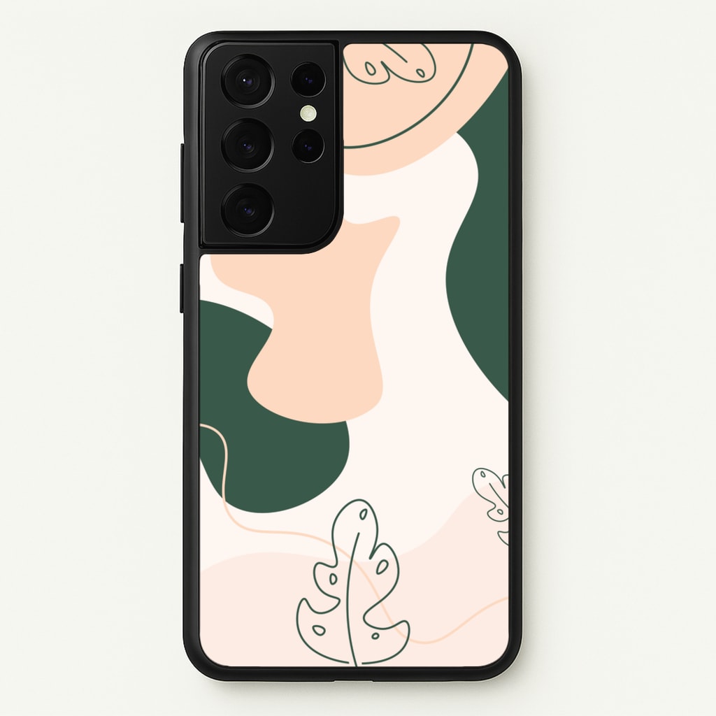 Abstract Leafs - Floral - Floral Phone Case for Galaxy S21 Ultra