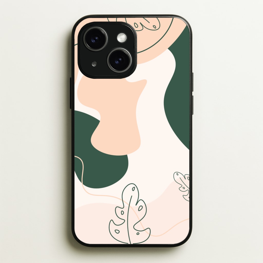 Abstract Leafs - Floral - Floral Phone Case for iPhone 15 Plus