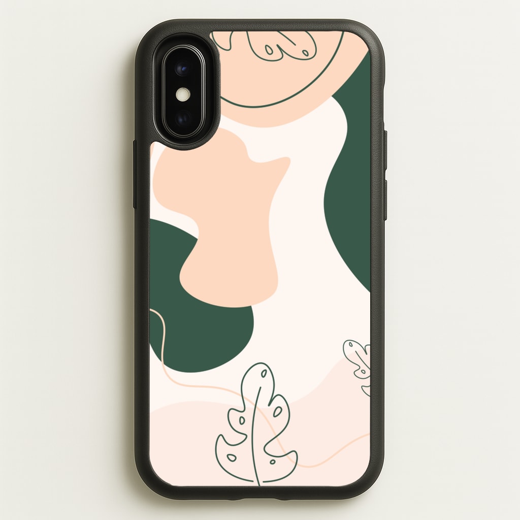 Abstract Leafs - Floral - Floral Phone Case for iPhone X / XS